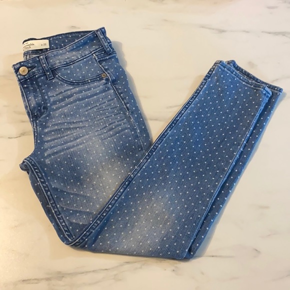 Abercrombie & Fitch Denim - Abercrombie & Fitch Polka Dot Skinny Blue Jeans